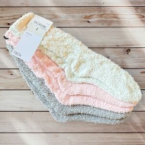 NEW NORDSTROM RACK Assorted 3-pack Cable Butter Socks In Pink Veil Rose Charcoal